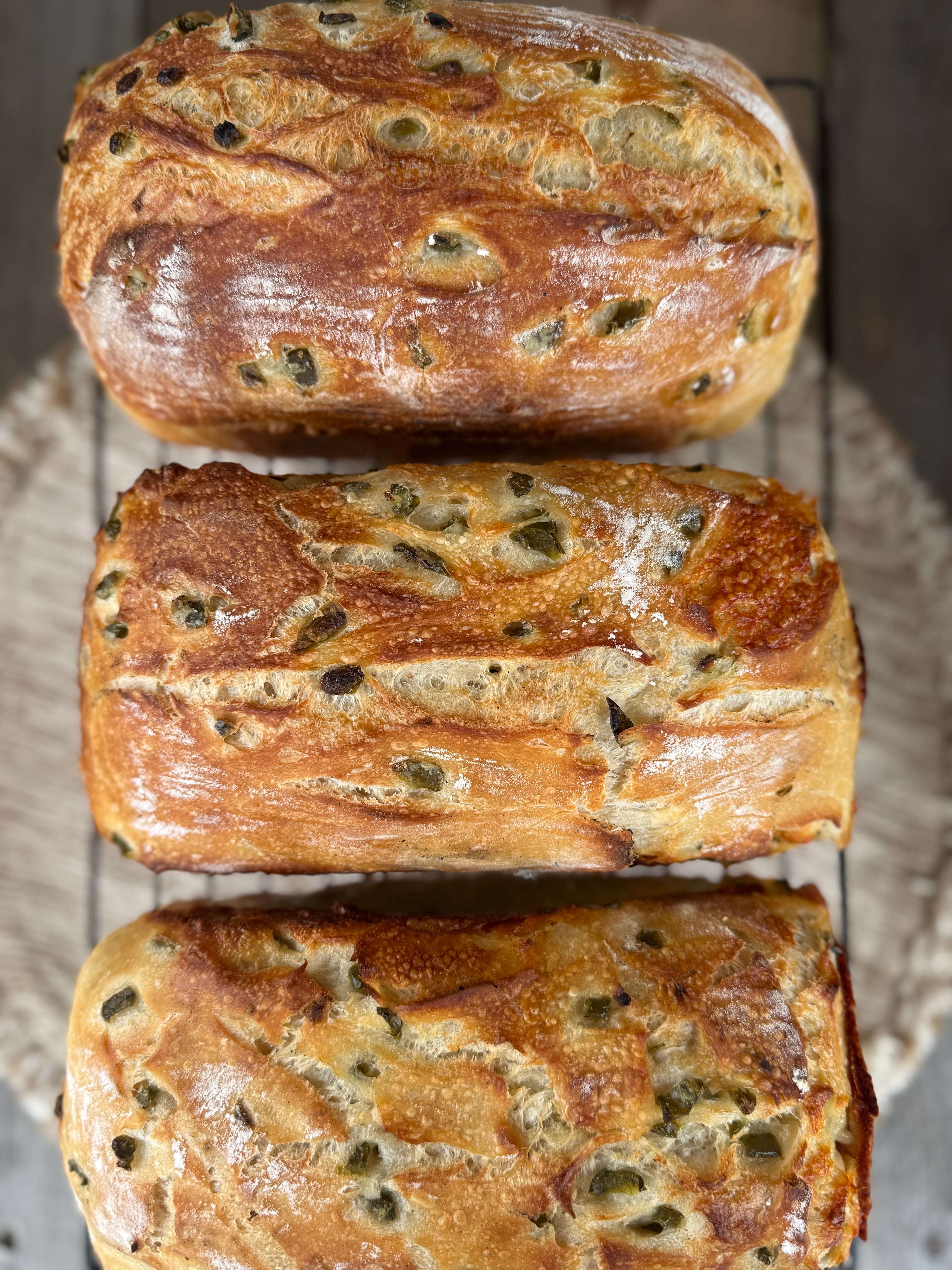 Jalapeno/Cheddar Sourdough loaf
