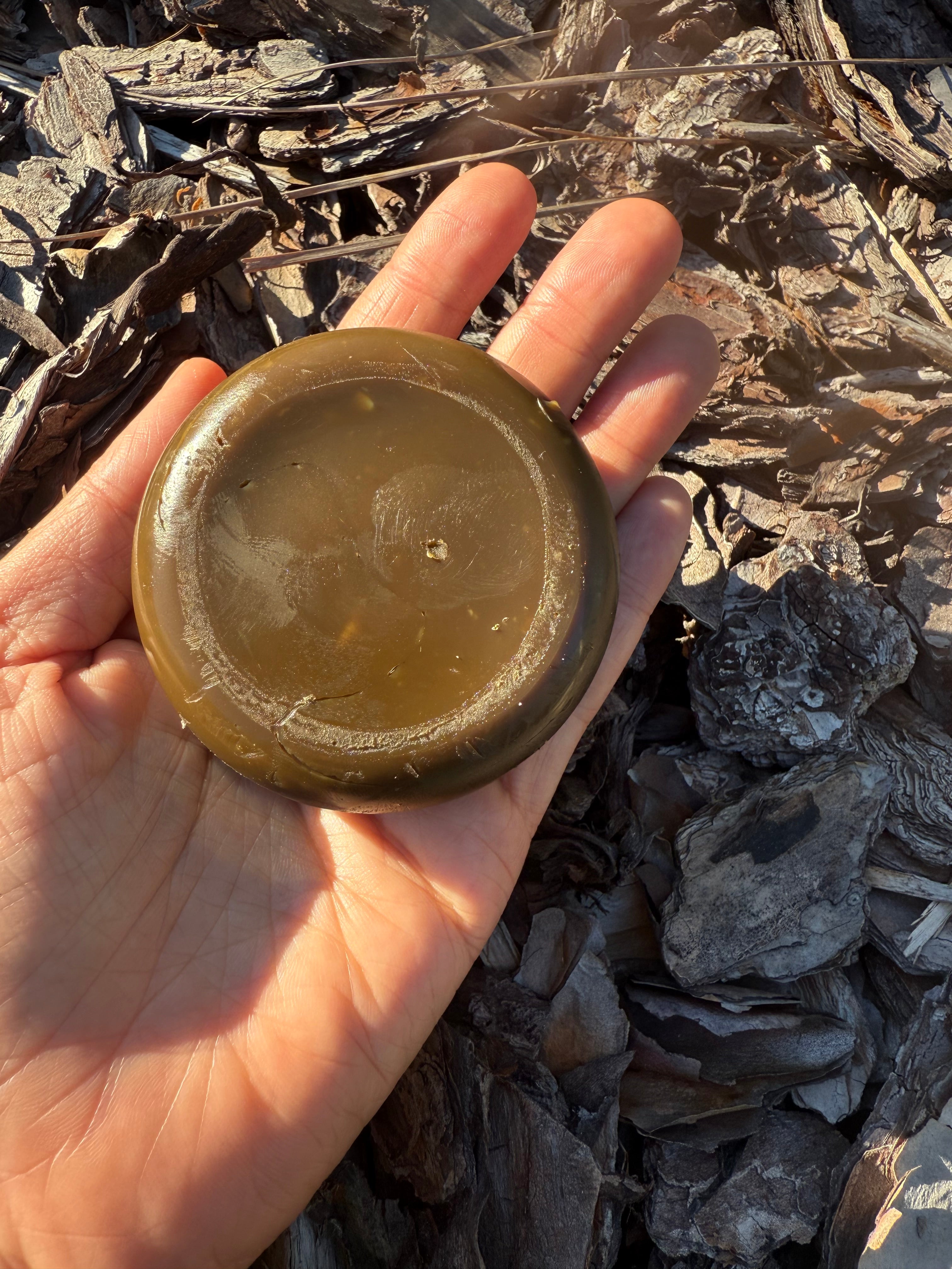 Pine tar tallow lotion bar